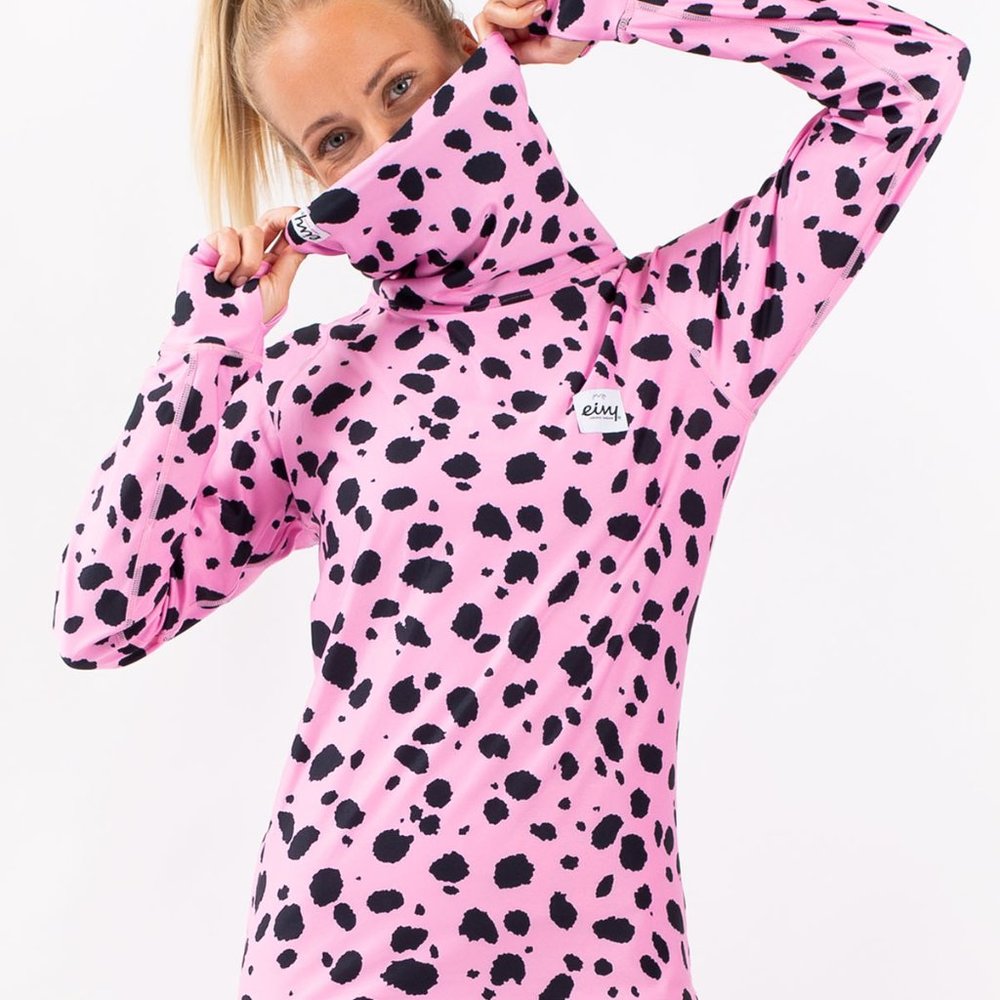 Eivy Icecold Gaither Base Layer Top Pink Cheetah Pattern Moisture Wick Small
